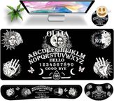 JYCUHTCL Large Gaming Mouse Pad Set 35.4 x 15.7 with Keyboard Wrist Rest, Wrist Support, and Coaster Memory Foam Smooth Desk Pad Mousepad for Home Office School - Ouija Board