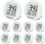 Geevon Small Digital Refrigerator Thermometer 10 Pack, IP65 Waterproof Commercial and Home Use, Max/Min Record Function with LCD Screen, Stand and Magnetic Back, for Fridge, Freezer Scenarios