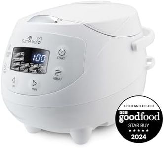 Yum Asia Panda Mini Rice Cooker With Ninja Ceramic Bowl and Advanced Fuzzy Logic (3.5 cup, 0.63 litre) 4 Rice Cooking Functions, 4 Multicooker functions, Digital LED display - 120V