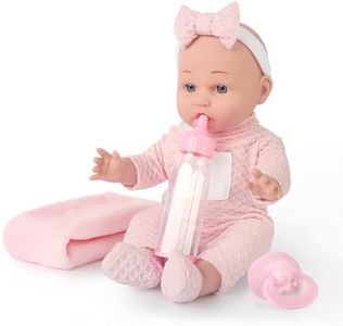 Chyyeerkidd 12'' Baby Doll in Gift Box - Toddler Baby Doll Set with Pacifier, Feeding Bottle, Blanket | Great Gift for 3+ Year Girls Pink