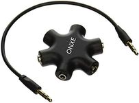 ONXE Multi Headphone Splitter,3.5mm Headset Jack Audio Adapter 5 Way Earphone Converter Aux Connector 1 Male to 2 3 4 5 Female Cable（Black）