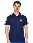 adidas Men Train Essentials Piqué 3-Stripes Training Polo Shirt Short Sleeve Polo Shirt, XL Dark Blue/White