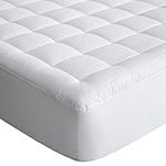 MEROUS King Size Mattress Pad Pillow Top Mattress Topper Soft & Breathable Cotton Quilted Fitted Mattress Cover Stretches up 8-21" Deep Pocket Machine Washable Mattress Protector (78x80 inch, White)