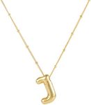 Bubble Letter Necklace, 14k Gold Pl