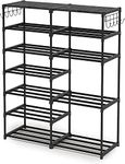 7 Tiers Shoe Rack Shoe Tower Shoe Shelf Shoe Storage Organizer Unit Entryway Durable Metal Shoe Rack Boots 24-30 Pairs Organizer Shelf Stackable Cabinet