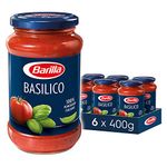 Barilla Red Sauce Basilico, tomato and basil pasta sauce, sun-ripened tomatoes, 100% Italian tomatoes, Pack of 6 x 400g