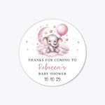 Personalised Baby Bear Shower stickers “Thanks for coming”, Baby shower flowery stickers for favours, Custom labels for baby shower designed and printed in the UK - BS31