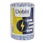 DOBLIT Poly Wire Electric Fencing Conductor Wire 6 Strand 9 Strand Multi-Colour Paddock Electric Fencing Cattle Sheep Horse Pets Crop Protection Pest Deterrent (Blue and White 6-Strand 500m)