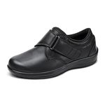 Orthofeet Women's Orthopedic Leather Arcadia Casual Shoes, Black, 7.5