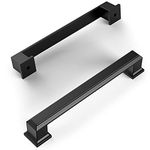 Amerdeco 10 Pack Matte Black Cabinet Pulls 5 Inch(128mm) Hole Center Cabinet Hardware Kitchen Cabinet Handles for Bathroom Drawer Pulls Dresser Pulls ZH0001…