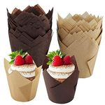 Paper Baking Cups, 200Pcs Cupcake Liner, Muffin Liner for Weddings, Birthdays, Baby Showers, Muffins, Cupcakes and Candies (Dark Khaki, Dark Brown)