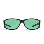 Migraine Relief Glasses by MigraLens for Chronic Light Sensitivity | Horizon Wrap Around Style, Unisex, Green Lenses