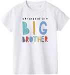 Big Brother T Shirts Tops Toddler Baby Boy I’m Going to be a Big Brother Announcement Tees Clothes Novelty Gift Summer Outfit, Colorful Letters-white, 3-4 Years