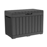 Keter Kentwood 50 Gallon Resin Deck Box-Organization and Storage for Patio Cushions, Throw Pillows and Garden Tools, Graphite
