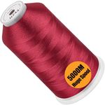 New brothread - Single Huge Spool 5000M Each Polyester Embroidery Machine Thread 40WT for Commercial and Domestic Machines - Cardinal Red(Janome Color)