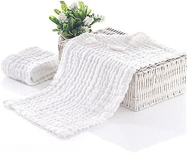 6 Pack 25 * 50cm Burp Cloths 100% Cotton 6 Layers Thickened Super Soft and Absorbent Drooling Towels Towels Baby (White)