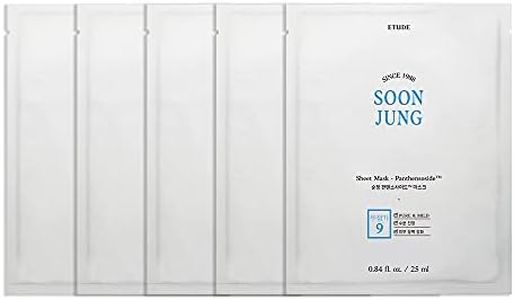 Etude House Soonjung Sheet Mask Panthensoside [5 pcs SET] (21AD); Hydrating and Soothing Facial Sheet Mask for a Skin SOS Solution