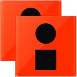 2 Pieces Safety Distress Flag for Boating 3 x 3 Feet Visual Distress Signal Marine Boat Orange Flag for Guard Emergency Fishing Kayak Camping Hiking Climbing