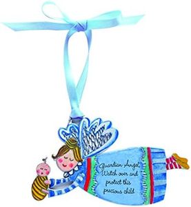 Cathedral Art Blue Angel Crib Ornament, Baby Boy