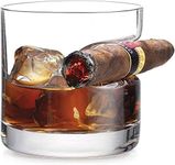 Whiskey Glass with Cigar Holder wit