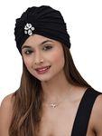 The Headscarves Women's Rayon Turban (SS270Black_Black_Free Size)