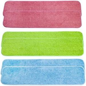 LTWHOME 24" Multi-Color Combination Microfiber Commercial Mop Refill Pads Fit for Wet or Dry Floor Cleaning (Pack of 6)