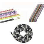 CRYSENDO Spiral (3 Pcs Combo, 1.5 Meters / 150 cms) Cable Cord Protectors Winders for Mobile Phone Charging Cable Earphones (3 Pcs Combo Triple Colour + Metallic + TPU)