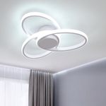 Comely Modern Ceiling Light 36W, 4050LM LED Elegant Oval LED Ceiling Lamp, White Ceiling Lights Fixture forBedroom Living Room Kitchen Hallway Balcony, Cool White Light 6500K