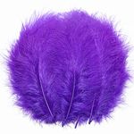 THARAHT 100pcs Fluffy Turkey Marabou Feathers 4-6inch for craft Dream Catcher Decoration Natural Fluffy Turkey Marabou Feathers,Purple