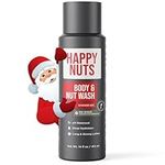 HAPPY NUTS Big Wood Body and Nut Wash - Moisturizing Men's Shower Gel, Bodywash with Deep Cleanse for Sensitive Skin - Men's Body Soap