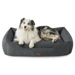 Bedsure Dog Bed Extra Large - Washable Dog Beds and Couch with Removable Flannel Zipper Cover, XL Waterproof Human Dog Bed for Adults, 106x76x25cm