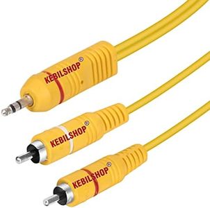 KEBILSHOP 3.5Mm Stereo Jack Male To 2Rca Male Audio Cable 3 Meter High Definition Copper Cable For Tablet, Smartphone, Speaker, Home Theatre,10 feet