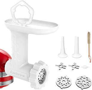 Food Meat Grinder Attachments for KitchenAid Stand Mixers, Excellent Food Grade Meat Grinder Accessories Meat Mixer Attachment Including 2 Sausage Stuffer Tubes Rust-proof and Durable