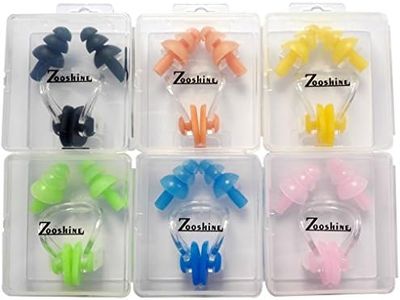 Zooshine 6 Sets Waterproof Silicone Swimming Earplugs Nose Clip Plugs,Ear & Nose Protector Swimming Sets Box Package