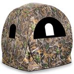 Mofeez Hunting Blind, 270°View with Silent Zipper Window 1-2 Pereson Ground Deer Stand Pop Up Tent with Portable Bag and Tent Stakes (Camo, 60in Lx60in Wx64in H)