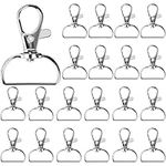 Belle Vous 60 Pack Metal Keychain Hooks with D Ring - 25mm / 1 inch Inside Width - Swivel Snap Carabiner - Lobster Clasps for Lanyard Clips, DIY Jewellery, Handbag/Purse, Sewing Projects, and Crafts