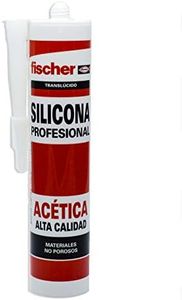 fischer - Silicone transparent acétique professionnel pour sceller les superfits non poreux et contenant de l'eau, 300 ml