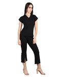 CHKOKKO Women Casual Summer Track Suit T-shirt Shorts Trackpant Co-ord Set Black XL