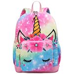 Kids backpacks Girls,VASCHY Cute Lightweight Water Resistant Toddler Kindergarten Preschool Backpack Purple Dinosaurs Rainbow Unicorn