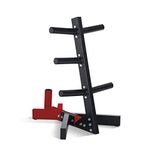 CAP Barbell 2-Inch Olympic Weight Plate Tree and Barbell Storage Rack | Red