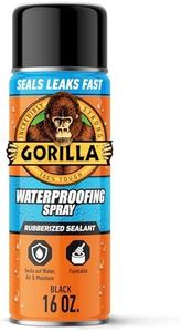 Gorilla Waterproof Patch & Seal Rubberized Sealant Spray, Black, 16 Ounce (Pack of 1) - Seals Out Water, Air, and Moisture