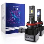 HIKARI 2023 HyperStar H11/H8/H9 20000LM Wireless LED Headlight Bulbs, 32W Acme-X LED Equivalent to 150W Ordinary LED, Wider Driving Vision, Halogen Upgrade Replacement,6000K White, IP68, H16 Foglight