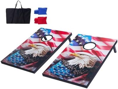 VEVOR Jeu de Cornhole 92 x 60 cm, Planche de Jeu de Poche Portable, Babette en Bois MDF, avec 8 Sacs de Haricots et Étui de Transport, pour Intérieur Extérieur Jardin Arrière-Cour Plage Camping
