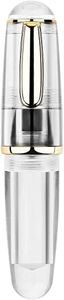 Majohn Q1 Fountain Pen Bent Nib Fude Pen, Little Fat Man Transparent Eyedropper Filling Pocket Pen Large Capacity