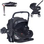 For Your Little One Qubi Infant Car Seat & Stroller, 5-in-1 Travel System, Black, Convertible, 82 x 47 x 101 cm, 5-Point Harness, 3 Height Position | (Qubi Infant Car Seat & Stroller & Base)