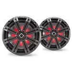 KICKER Marine LED Speaker 8 inch KA45KM84L for Boat/Tower/Wakeboarding - Charcoal