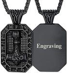 FaithHeart Dog Tag Necklaces Thor's Hammer Pendant Necklace, Norse Viking Jewelry for Male Stainless Steel Nordic Mythology Amulet