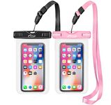 AiRunTech Waterproof Case, 2Pack IPX8 Waterproof Phone Pouch, Dustproof Dry Bag for iPhone XS/XS Max/XR/X/8/8 Plus/7/7 Plus/6/6s, Samsung Galaxy S9//S8/S7 Google Pixel and All Devices Up to 7.0 Inches (Pink + Black)