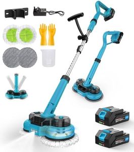 Vadrouille électrique sans Fil avec 2 batteries de 2000mAh, Serpillière Electrique avec Fonction de pulvérisation, Réservoir d'eau de 300 ML, éclairage LED, Nettoyeur Sol Essuyer sans Effort