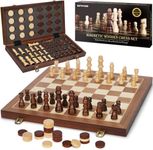 2 in 1 Magnetic Wooden Chess and Ch